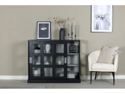 Lock Buffet 2 Portes, 6 Compartiments, Noir. -Deco.fr Soldes Boutique vitrine 22152091