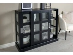 Lock Buffet 2 Portes, 6 Compartiments, Noir. -Deco.fr Soldes Boutique vitrine 22152093