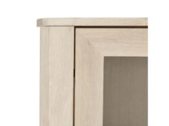 Veneto Vitrine Avec 4 Portes Vitrées à Accrocher Au Mur, Finition Chêne Délavé Blanc. -Deco.fr Soldes Boutique vitrine 22152129