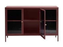 Bronco Buffet 3 Portes En Verre, Rouge. -Deco.fr Soldes Boutique vitrine 22152525