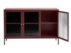 Bronco Buffet 3 Portes En Verre, Rouge. -Deco.fr Soldes Boutique vitrine 22152527