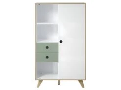 Adelaide Buffet 1 Porte, 2 Tiroirs, 3 Tablettes Blanc,vert.